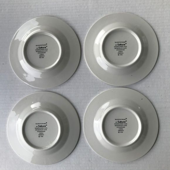 Set Of 4 Sakura Majesticware (Freesia) Saucers/Plates 6.5” - Picture 3 of 6